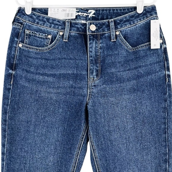 NWT Seven7 Women's Blue Denim Jeans Size 8 Slim Straight Leg High Rise Stretch - Picture 3 of 13